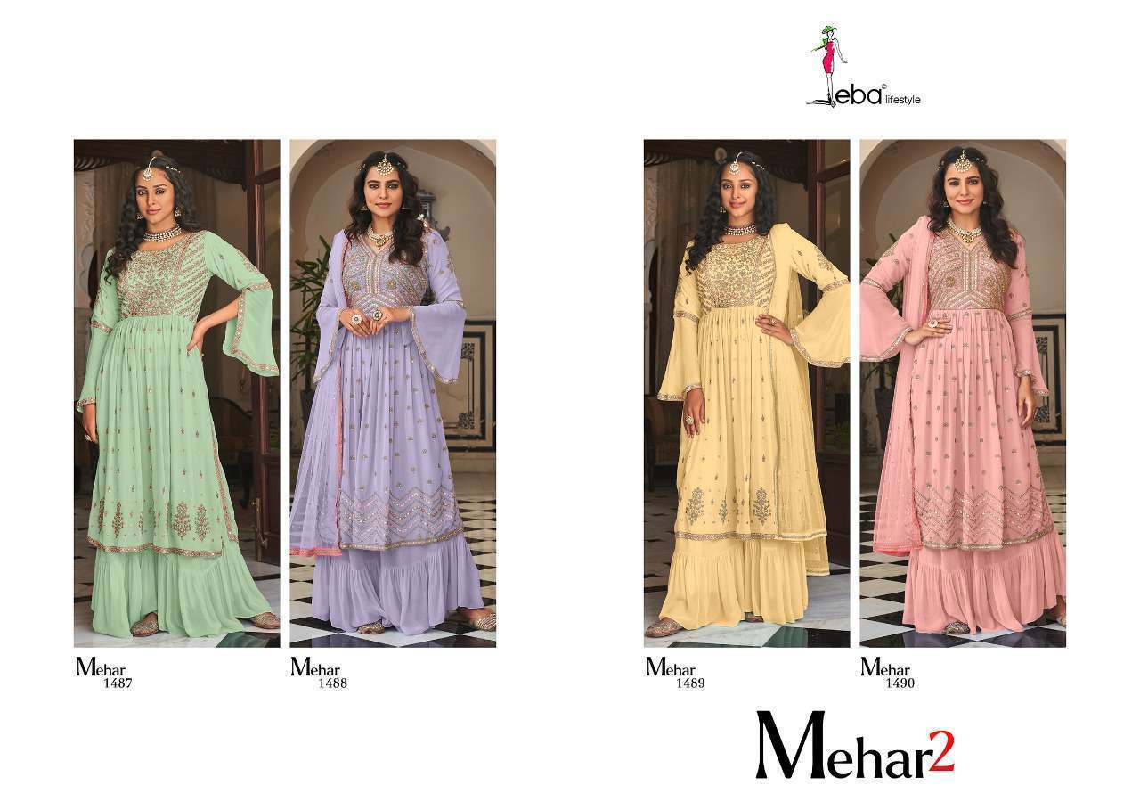 EBA LIFESTYLE PRESENT MEHAR VOL 2 FESTIVE WEAR READYMADE DESIGNER SUITS IN WHOLESALE RATE IN SURAT - SAI DRESSES