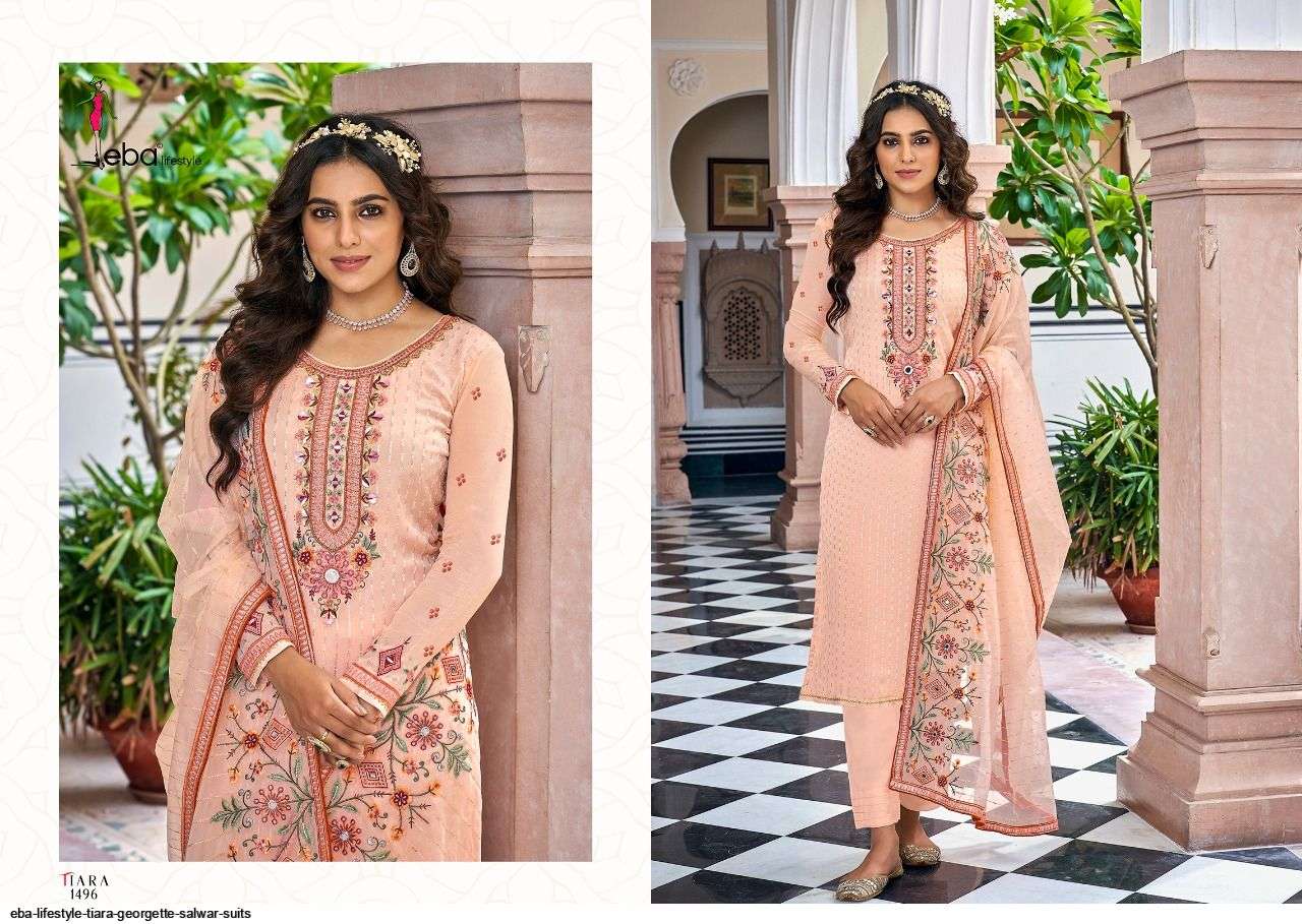 EBA LIFESTYLE PRESENT TIARA SEMI STITCHED PANT STYLE DESIGNER SUITS IN WHOLESALE RATE IN SURAT - SAI DRESSES