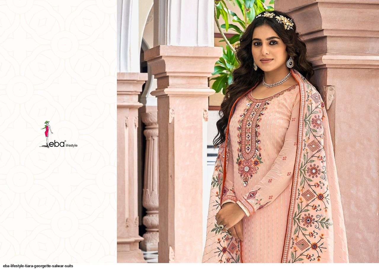 EBA LIFESTYLE PRESENT TIARA SEMI STITCHED PANT STYLE DESIGNER SUITS IN WHOLESALE RATE IN SURAT - SAI DRESSES