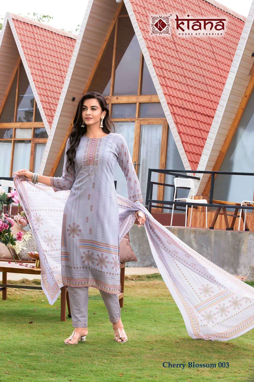 KIANA PRESENT CHERRY BLOSSOM READYMADE PANT STYLE PURE COTTON SUITS IN WHOLESALE RATE IN SURAT - SAI DRESSES