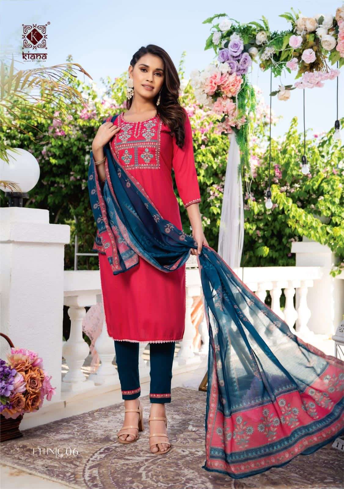 KIANA PRESENT ETHNIC CITY READYMADE PANT STYLE DESIGNER SUITS IN WHOLESALE RATE IN SURAT - SAI DRESSES