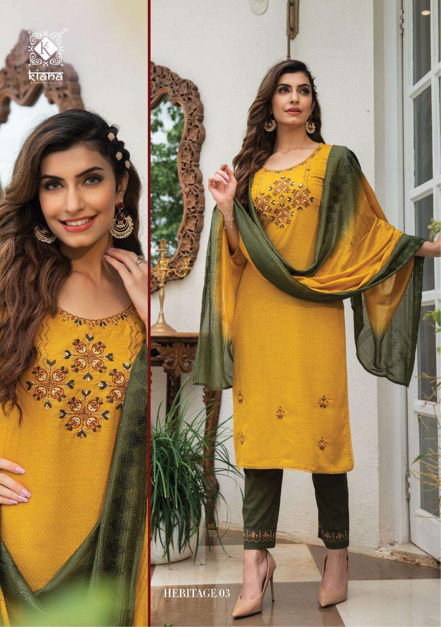 KIANA PRESENT HERITAGE READYMADE PANT STYLE DRESS IN WHOLESALE RATE IN SURAT - SAI DRESSES