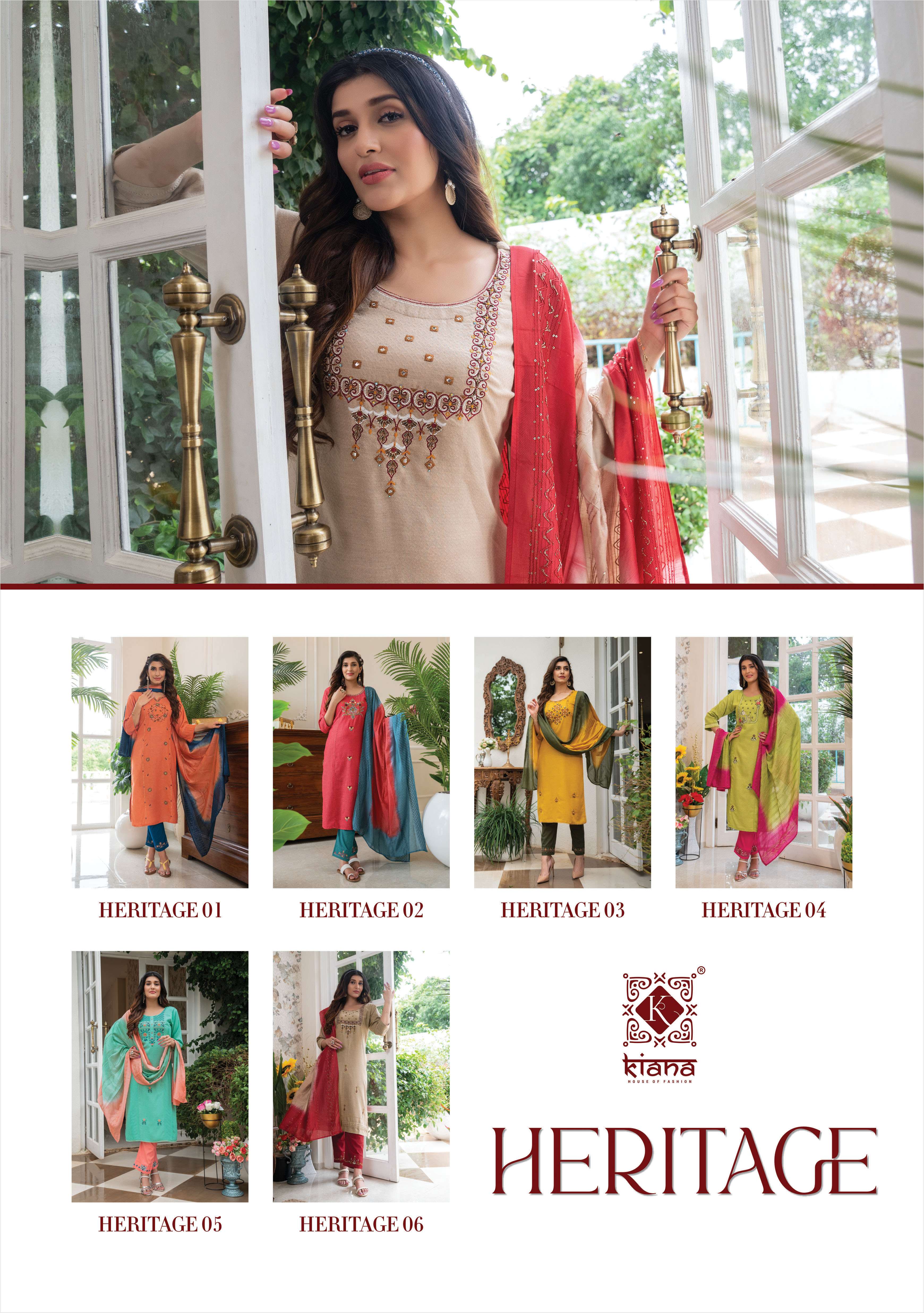 KIANA PRESENT HERITAGE READYMADE PANT STYLE DRESS IN WHOLESALE RATE IN SURAT - SAI DRESSES