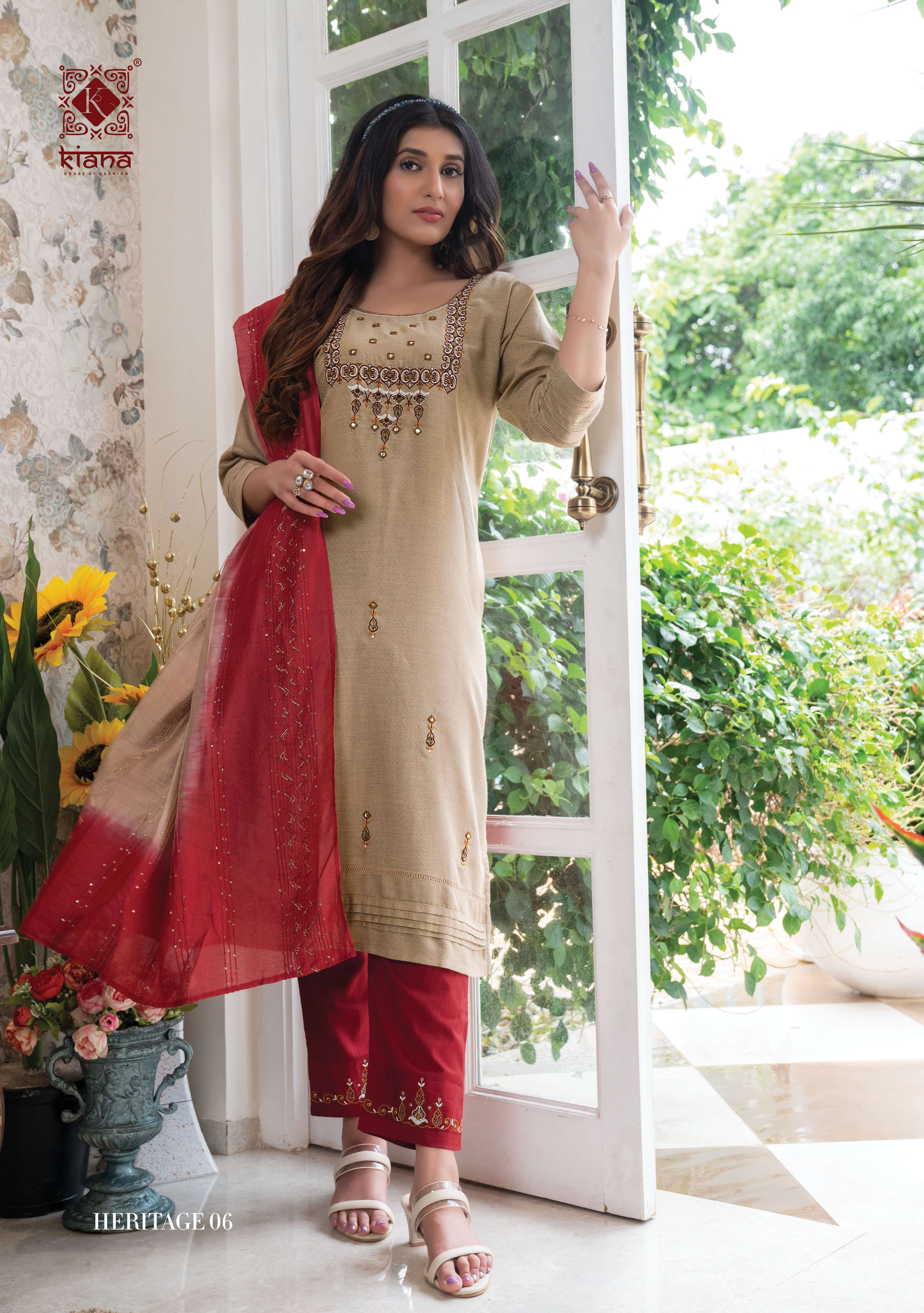 KIANA PRESENT HERITAGE READYMADE PANT STYLE DRESS IN WHOLESALE RATE IN SURAT - SAI DRESSES