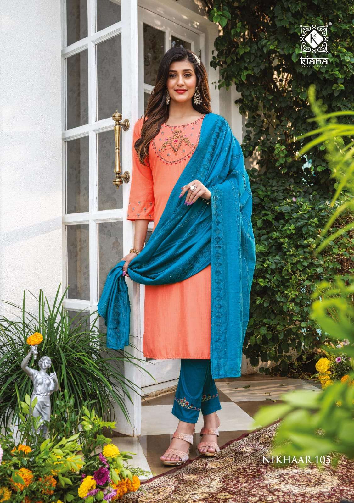 KIANA PRESENT NIKHAAR READY TO FESTIVE WEAR PANT STYLE SALWAR SUITS IN WHOLESALE RATE IN SURAT - SAI DRESSES