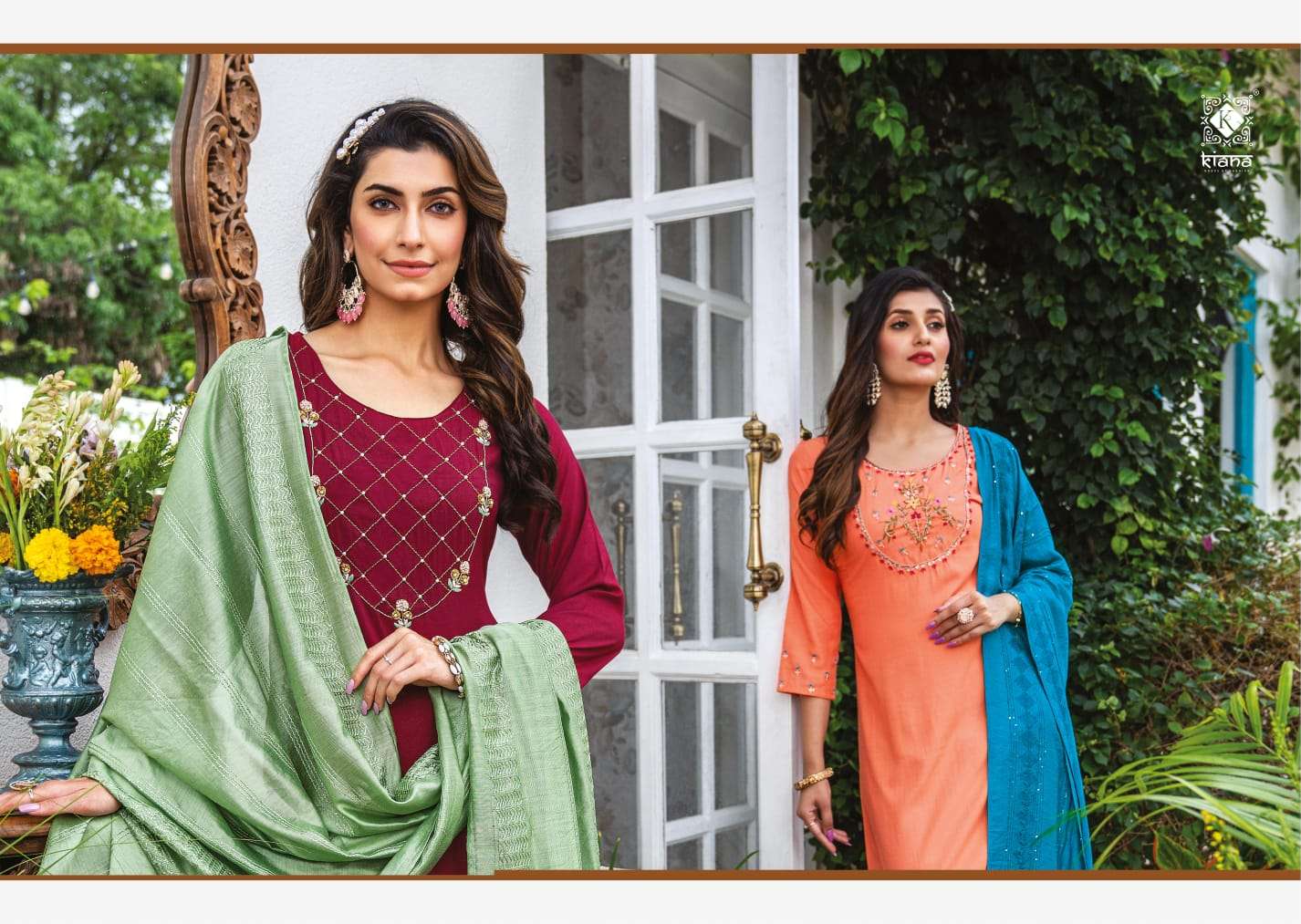 KIANA PRESENT NIKHAAR READY TO FESTIVE WEAR PANT STYLE SALWAR SUITS IN WHOLESALE RATE IN SURAT - SAI DRESSES
