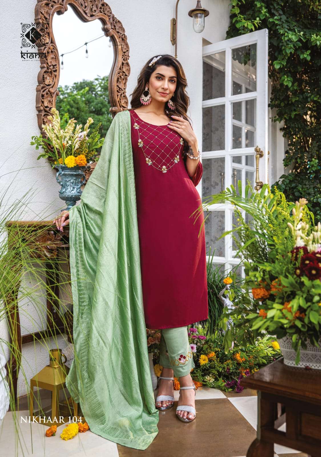 KIANA PRESENT NIKHAAR READY TO FESTIVE WEAR PANT STYLE SALWAR SUITS IN WHOLESALE RATE IN SURAT - SAI DRESSES