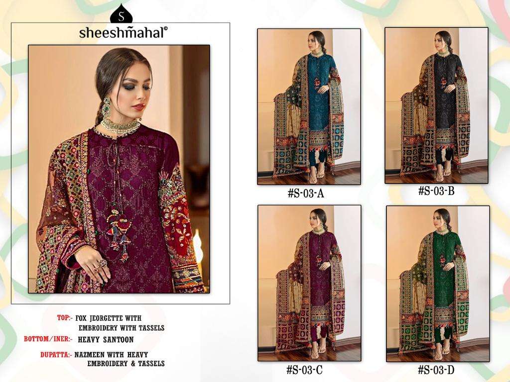 SHEESHMAHAL PRESENT SHEESHMAHAL VOL 9 SEMI STITCHED PAKISTANI DESIGNER SUITS IN WHOLESALE PRICE IN SURAT - SAI DRESSES
