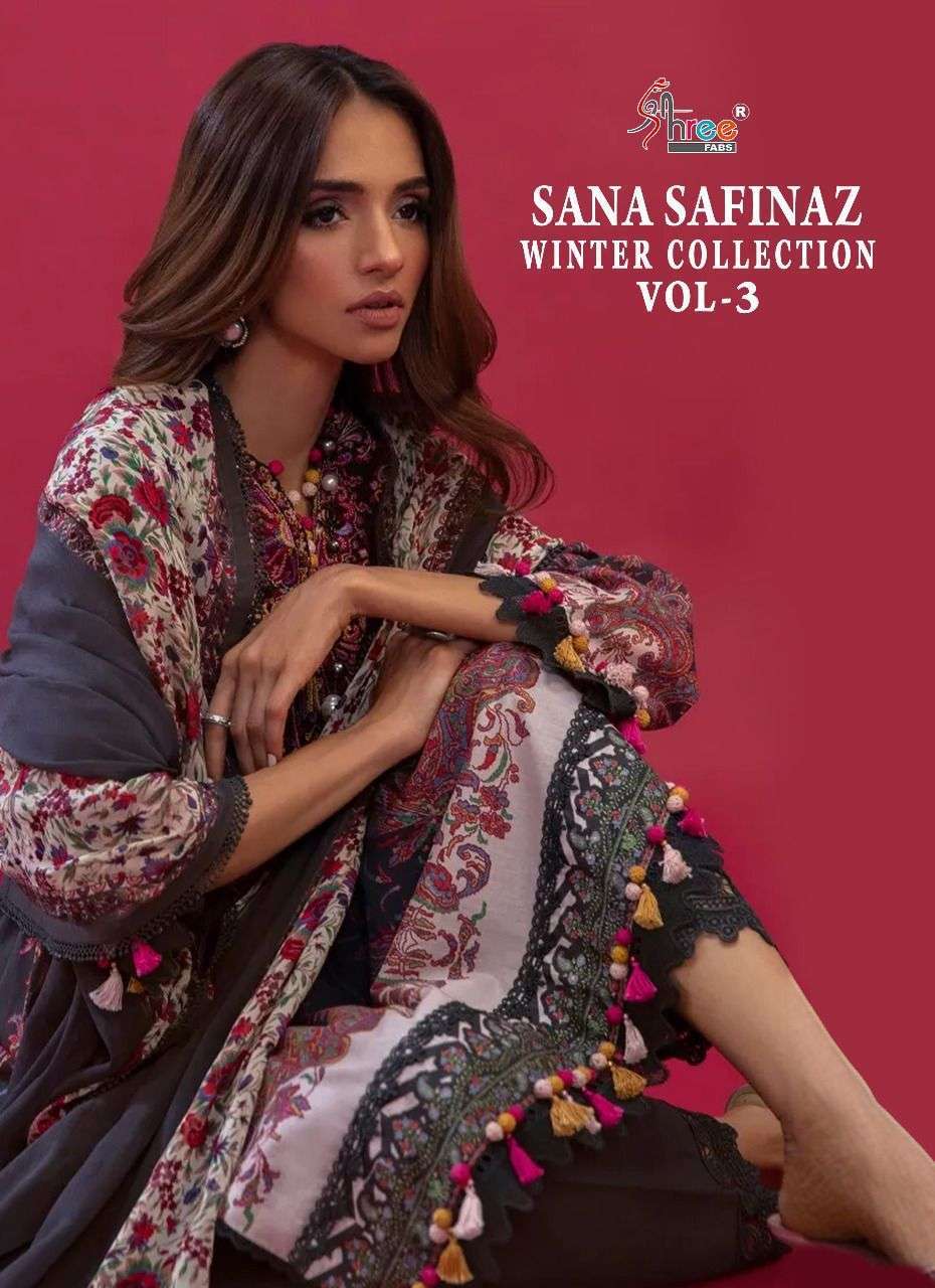 SHREE FAB PRESENT SANA SAFINAZ WINTER COLLECTION VOL 3 PASHMINA PAKISTANI SUITS IN WHOLESALE RATE IN SURAT - SAI DRESSES