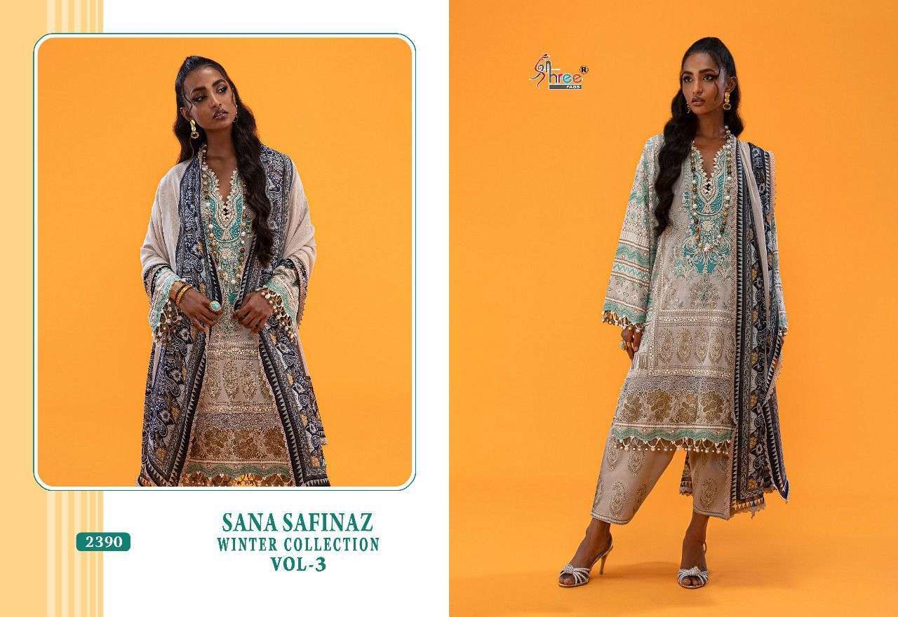 SHREE FAB PRESENT SANA SAFINAZ WINTER COLLECTION VOL 3 PASHMINA PAKISTANI SUITS IN WHOLESALE RATE IN SURAT - SAI DRESSES