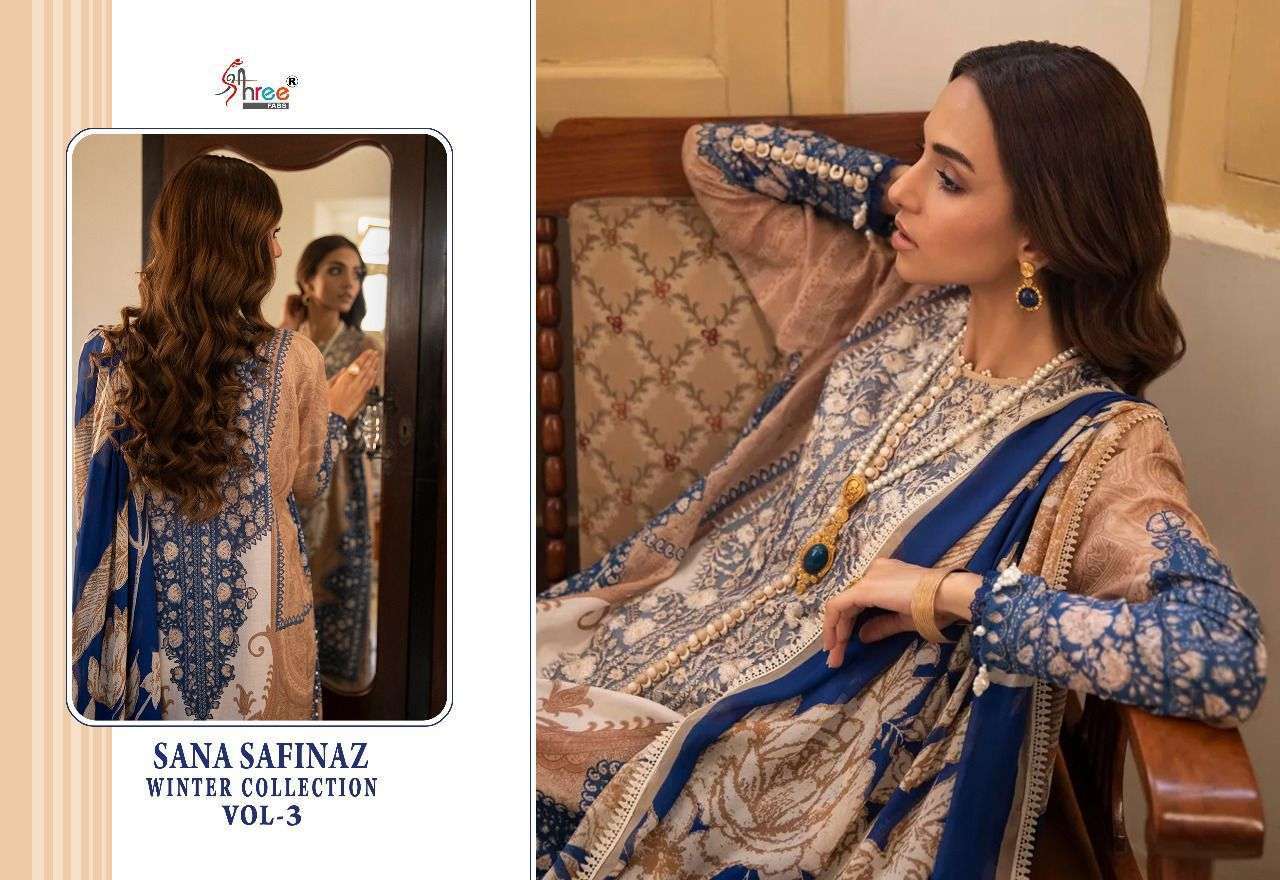 SHREE FAB PRESENT SANA SAFINAZ WINTER COLLECTION VOL 3 PASHMINA PAKISTANI SUITS IN WHOLESALE RATE IN SURAT - SAI DRESSES