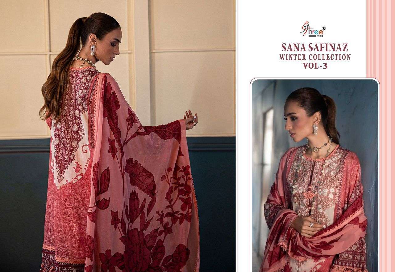 SHREE FAB PRESENT SANA SAFINAZ WINTER COLLECTION VOL 3 PASHMINA PAKISTANI SUITS IN WHOLESALE RATE IN SURAT - SAI DRESSES