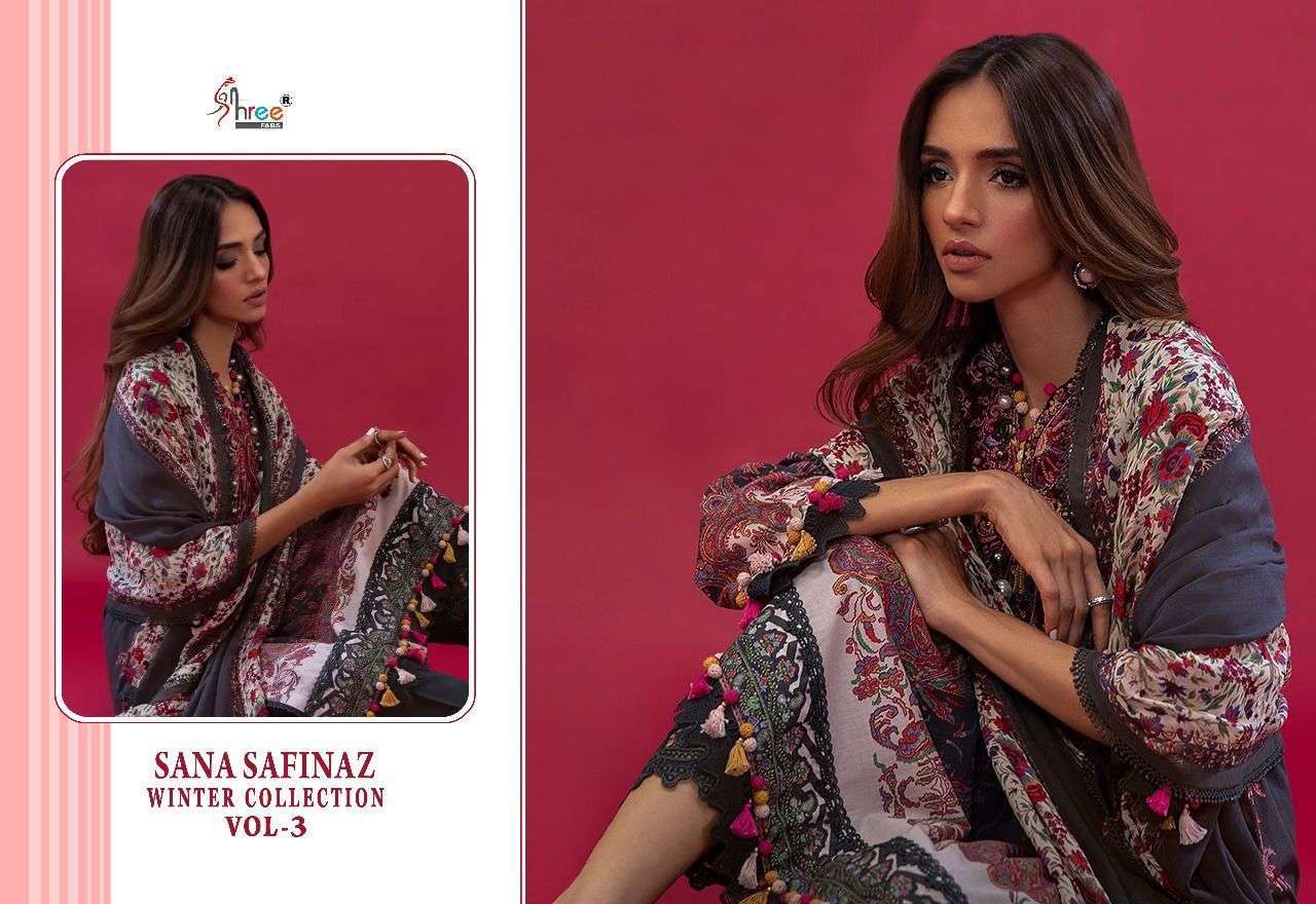 SHREE FAB PRESENT SANA SAFINAZ WINTER COLLECTION VOL 3 PASHMINA PAKISTANI SUITS IN WHOLESALE RATE IN SURAT - SAI DRESSES