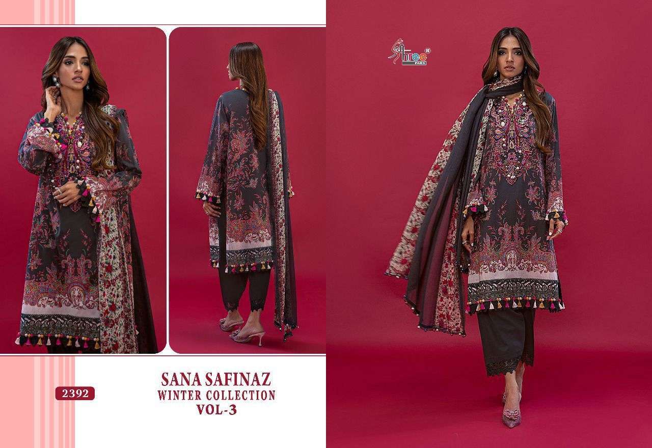 SHREE FAB PRESENT SANA SAFINAZ WINTER COLLECTION VOL 3 PASHMINA PAKISTANI SUITS IN WHOLESALE RATE IN SURAT - SAI DRESSES