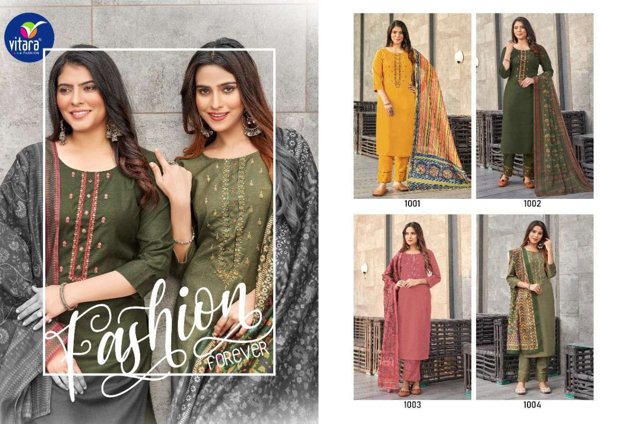 VITARA FASHION PRESENT VERONICA READYMADE 3 PIECE COLLECTION IN WHOLESALE RATE IN SURAT - SAI DRESSES