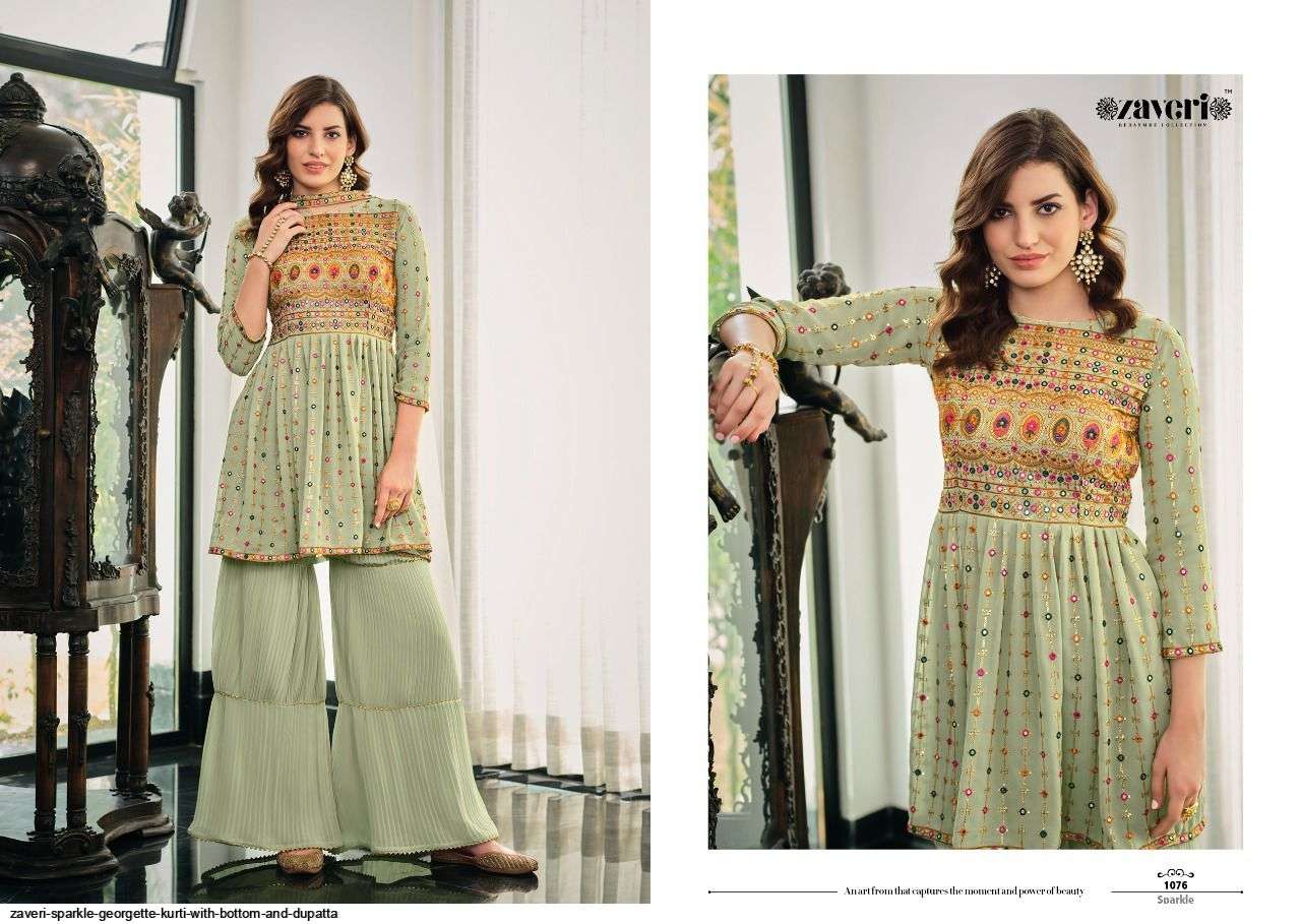 ZAVERI PRESENT SPARKLE EXCLUSIVE WEAR READYMADE COLLECTION IN WHOLESALE RATE IN SURAT - SAI DRESSES