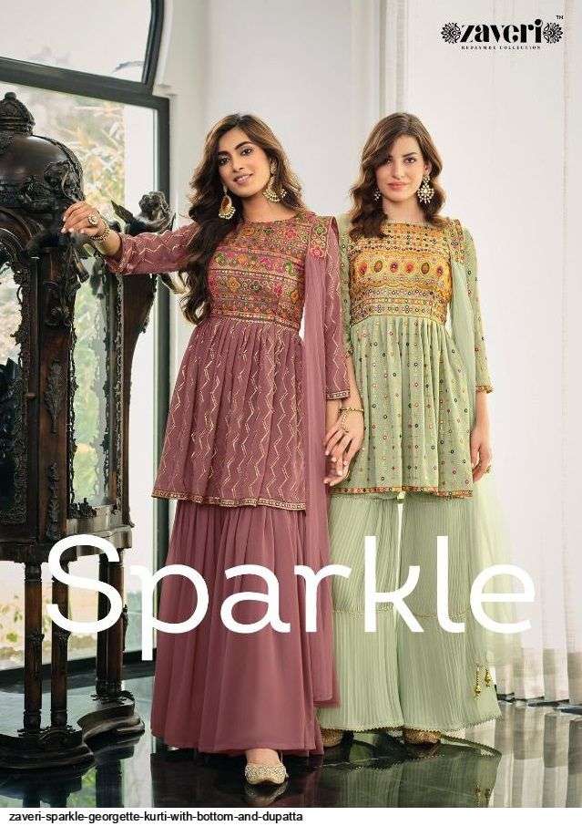 ZAVERI PRESENT SPARKLE EXCLUSIVE WEAR READYMADE COLLECTION IN WHOLESALE RATE IN SURAT - SAI DRESSES