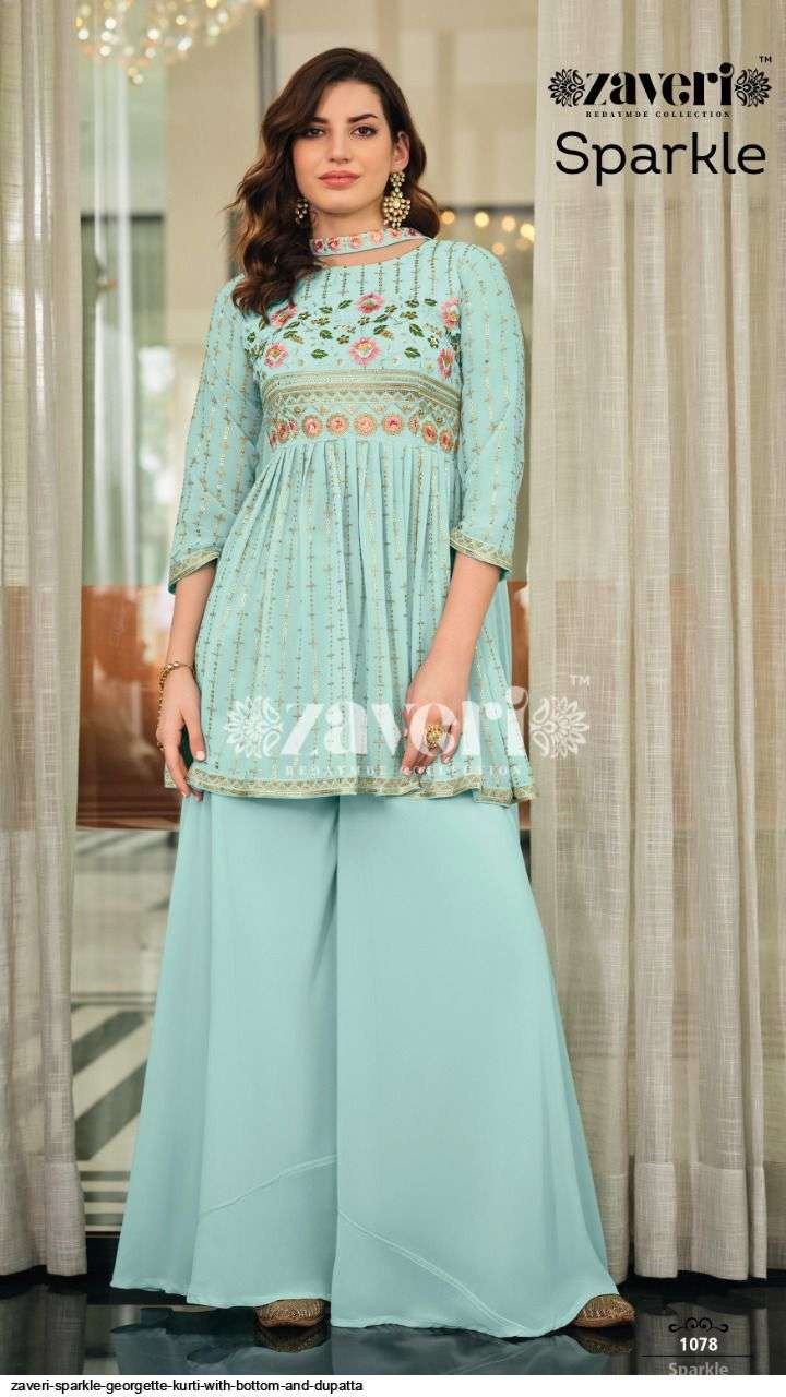 ZAVERI PRESENT SPARKLE EXCLUSIVE WEAR READYMADE COLLECTION IN WHOLESALE RATE IN SURAT - SAI DRESSES