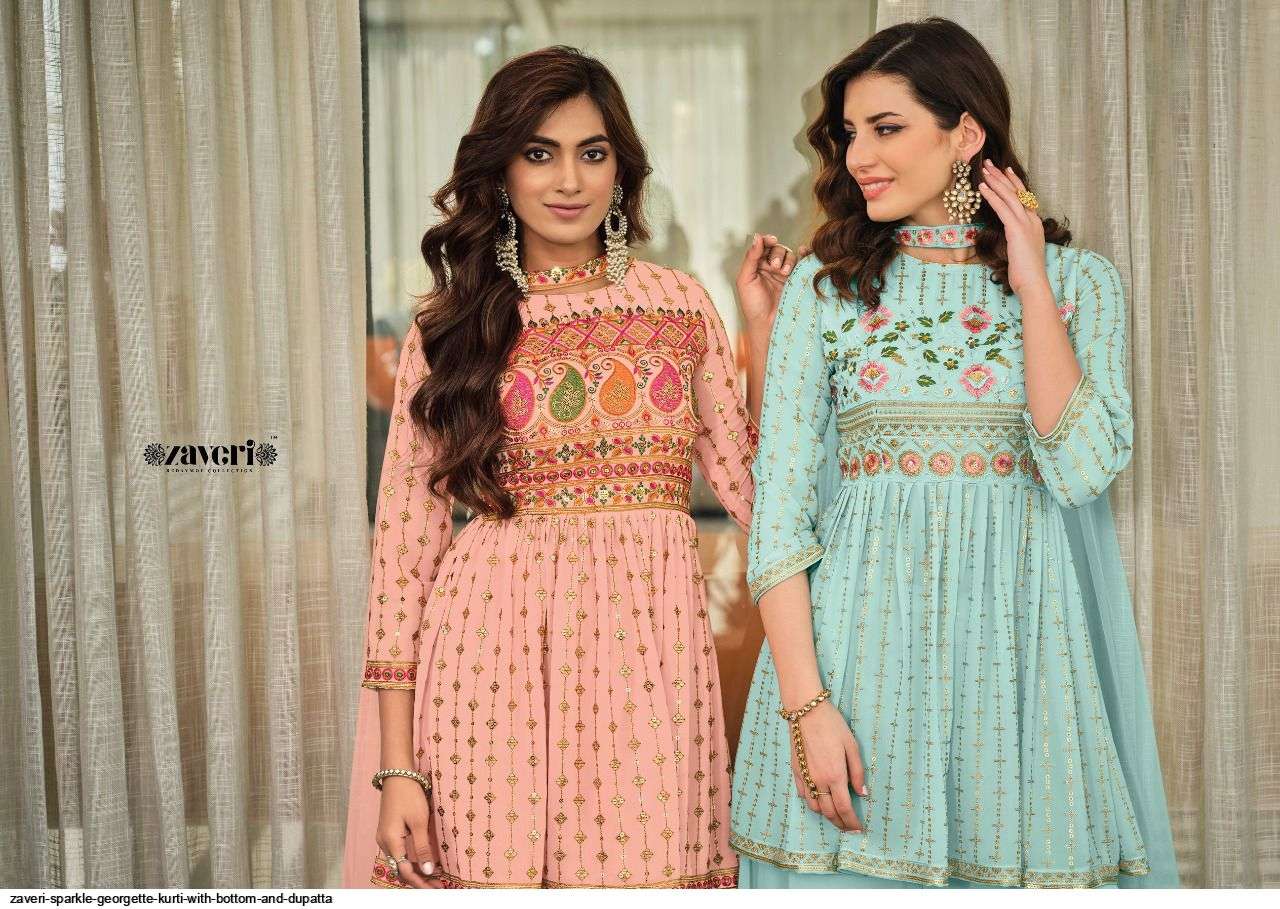 ZAVERI PRESENT SPARKLE EXCLUSIVE WEAR READYMADE COLLECTION IN WHOLESALE RATE IN SURAT - SAI DRESSES