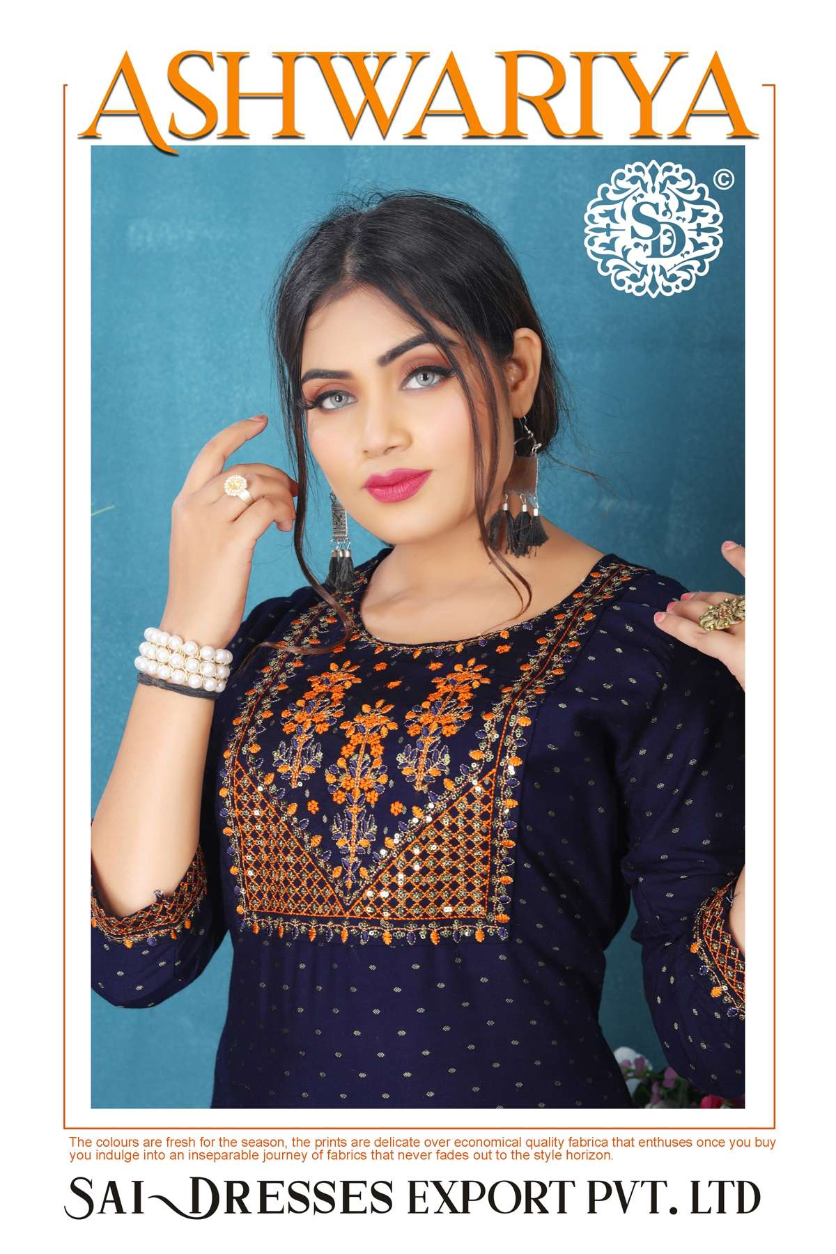 SAI DRESSES PRESENT ASHWARIYA READY TO DAILY WEAR REYON KURTIS IN WHOLESALE RATE IN SURAT