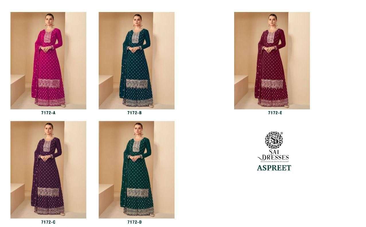 SAI DRESSES PRESENT ASPREET READY MADE GEORGETTE WITH EMBROIDERED DESIGNER SUITS WHOLESALE RATE IN SURAT