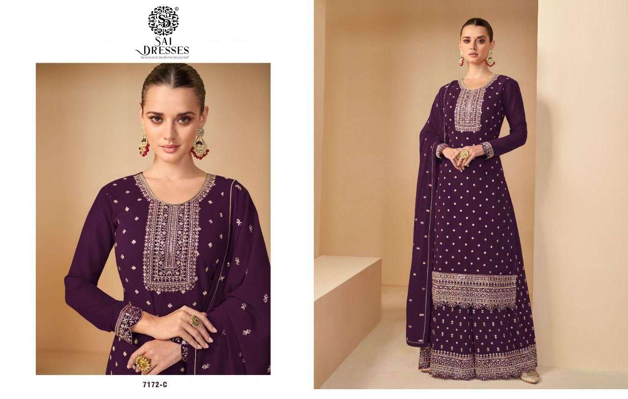 SAI DRESSES PRESENT ASPREET READY MADE GEORGETTE WITH EMBROIDERED DESIGNER SUITS WHOLESALE RATE IN SURAT