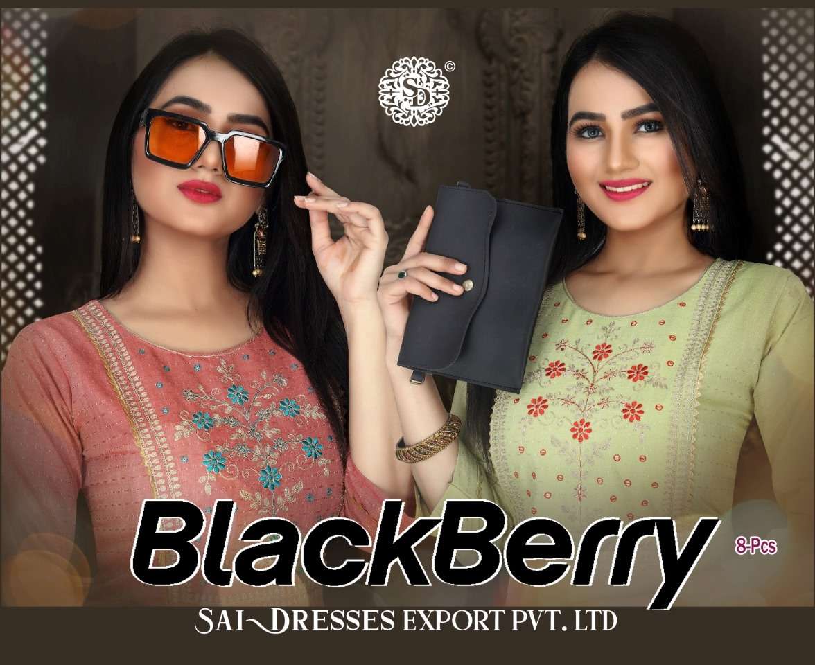 SAI DRESSES PRESENT BLACKBERRY READY TO WEAR FANCY KURTIS IN WHOLESALE RATE IN SURAT