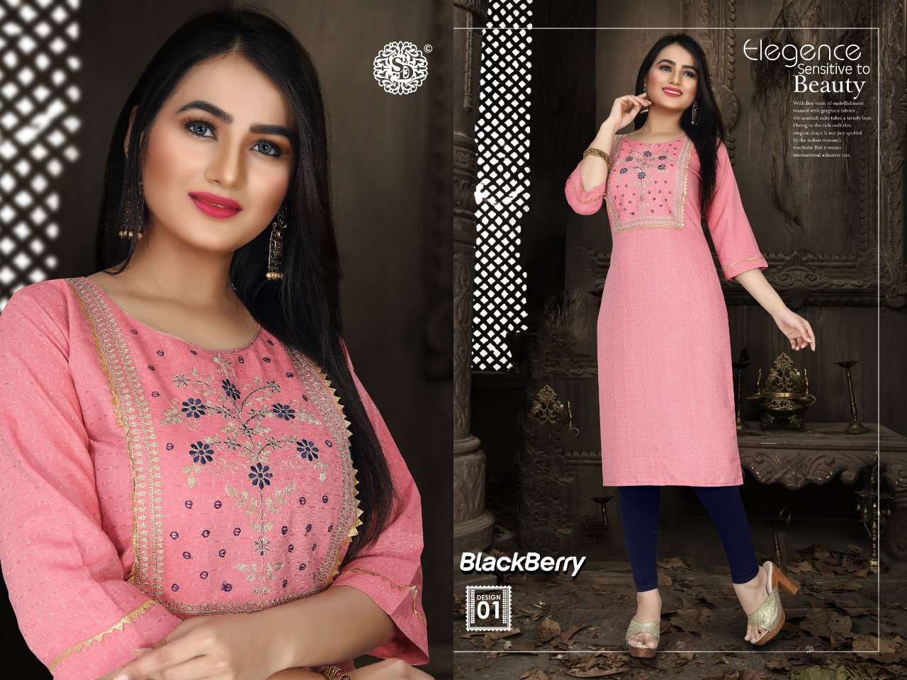 SAI DRESSES PRESENT BLACKBERRY READY TO WEAR FANCY KURTIS IN WHOLESALE RATE IN SURAT