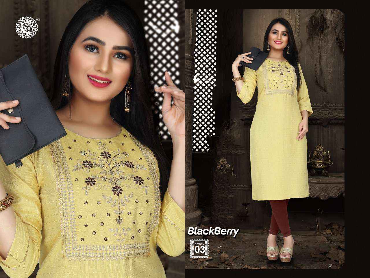 SAI DRESSES PRESENT BLACKBERRY READY TO WEAR FANCY KURTIS IN WHOLESALE RATE IN SURAT