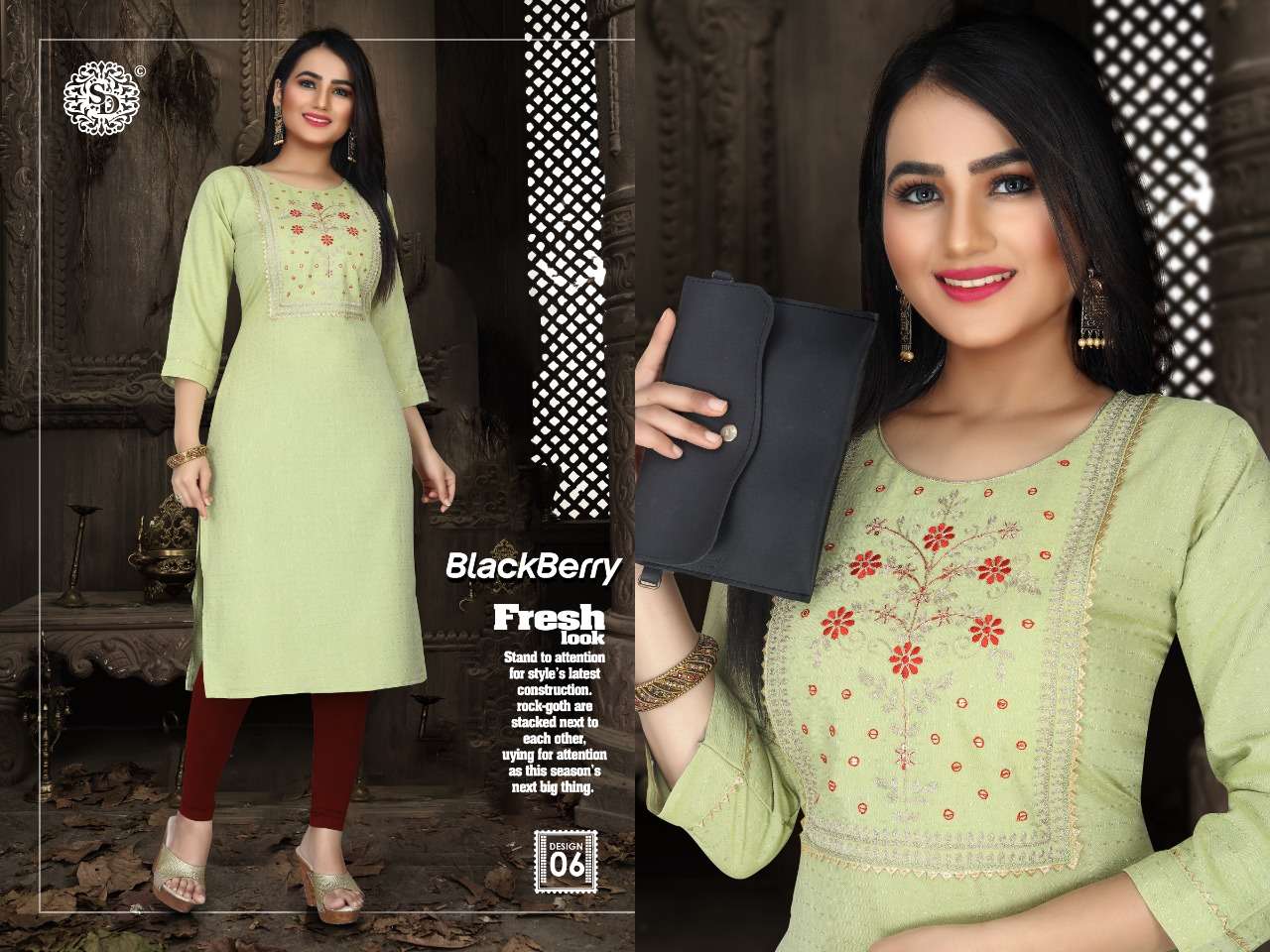 SAI DRESSES PRESENT BLACKBERRY READY TO WEAR FANCY KURTIS IN WHOLESALE RATE IN SURAT