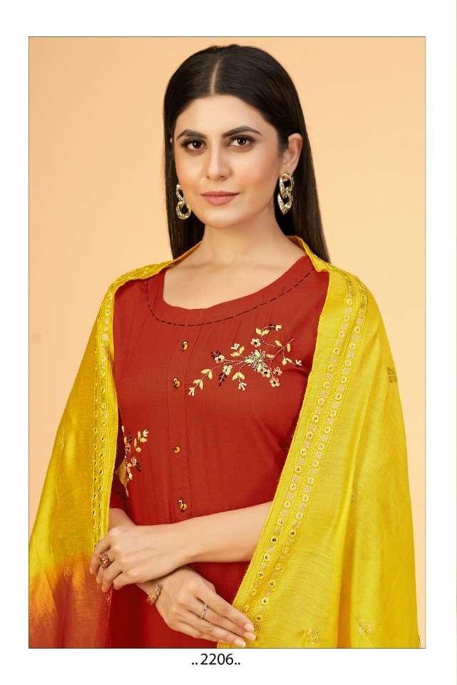 SAI DRESSES PRESENT D.NO 2206 READY TO WEAR COMBO DRESS IN WHOLESALE RATE IN SURAT