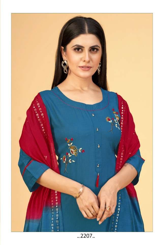 SAI DRESSES PRESENT D.NO 2207 READY TO WEAR COMBO DRESS IN WHOLESALE RATE IN SURAT