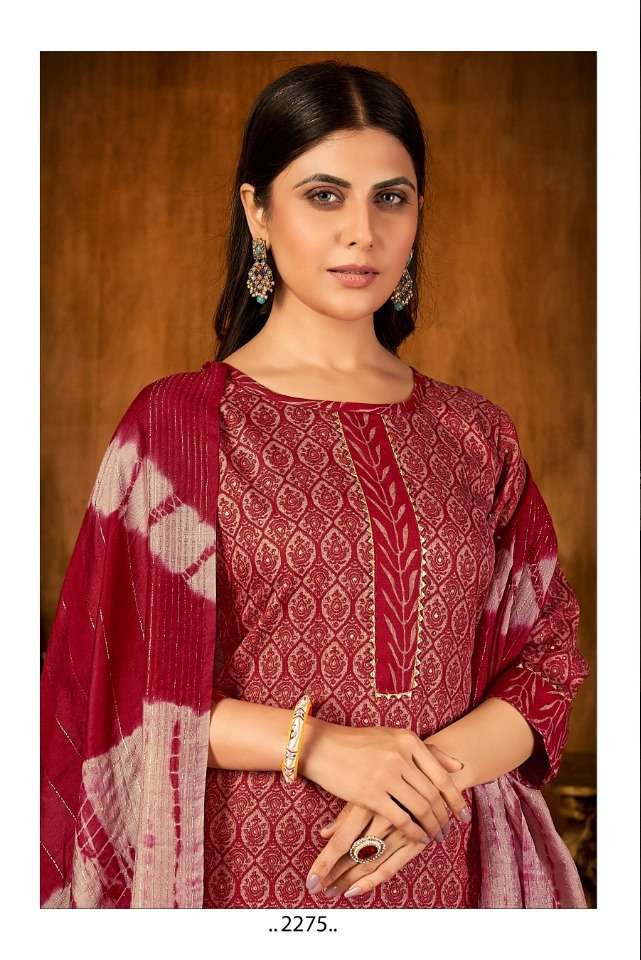 SAI DRESSES PRESENT D.NO 2275 READY TO WEAR COMBO DRESS IN WHOLESALE RATE IN SURAT