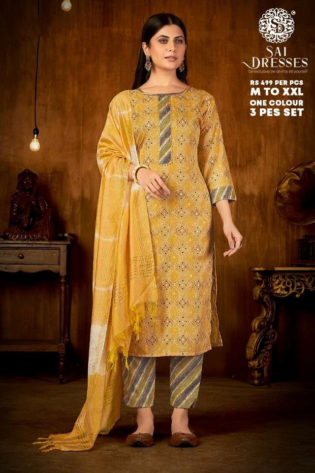 SAI DRESSES PRESENT D.NO 2279 READY TO WEAR COMBO DRESS IN WHOLESALE RATE IN SURAT