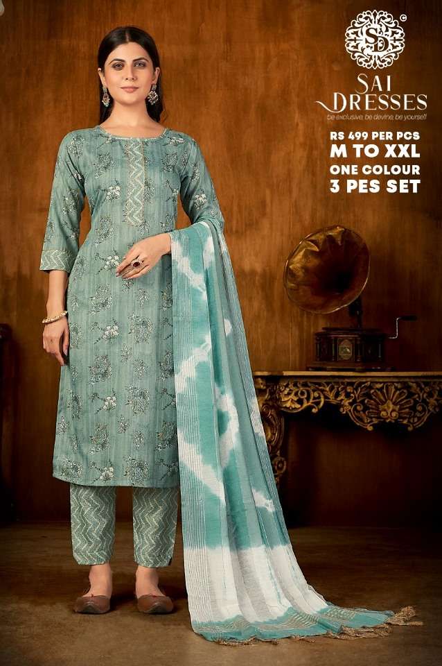 SAI DRESSES PRESENT D.NO 2281 READY TO WEAR COMBO DRESS IN WHOLESALE RATE IN SURAT