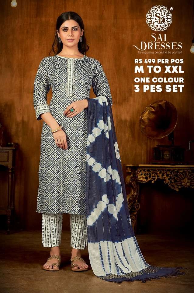 SAI DRESSES PRESENT D.NO 2283 READY TO WEAR COMBO DRESS IN WHOLESALE RATE IN SURAT