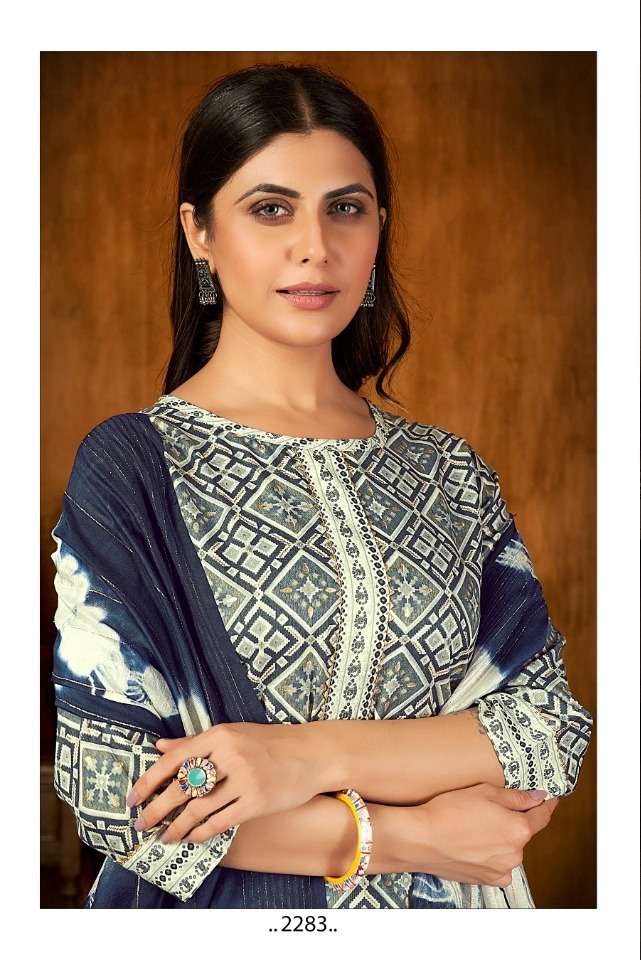 SAI DRESSES PRESENT D.NO 2283 READY TO WEAR COMBO DRESS IN WHOLESALE RATE IN SURAT