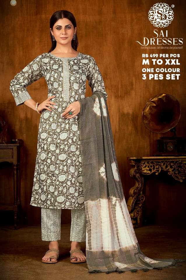 SAI DRESSES PRESENT D.NO 2284 READY TO WEAR COMBO DRESS IN WHOLESALE RATE IN SURAT