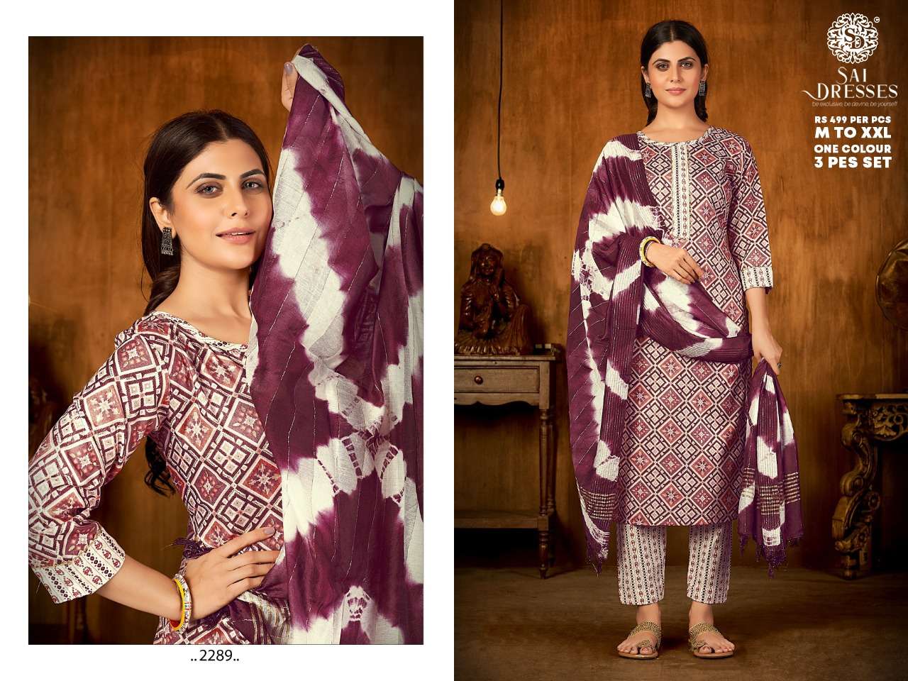 SAI DRESSES PRESENT D.NO 2289 READY TO WEAR COMBO DRESS IN WHOLESALE RATE IN SURAT