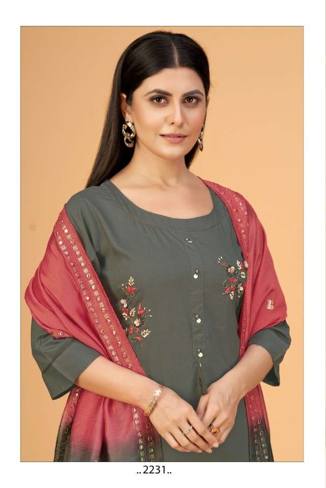 SAI DRESSES PRESENT D.NO 2231 READY TO WEAR COMBO DRESS IN WHOLESALE RATE IN SURAT