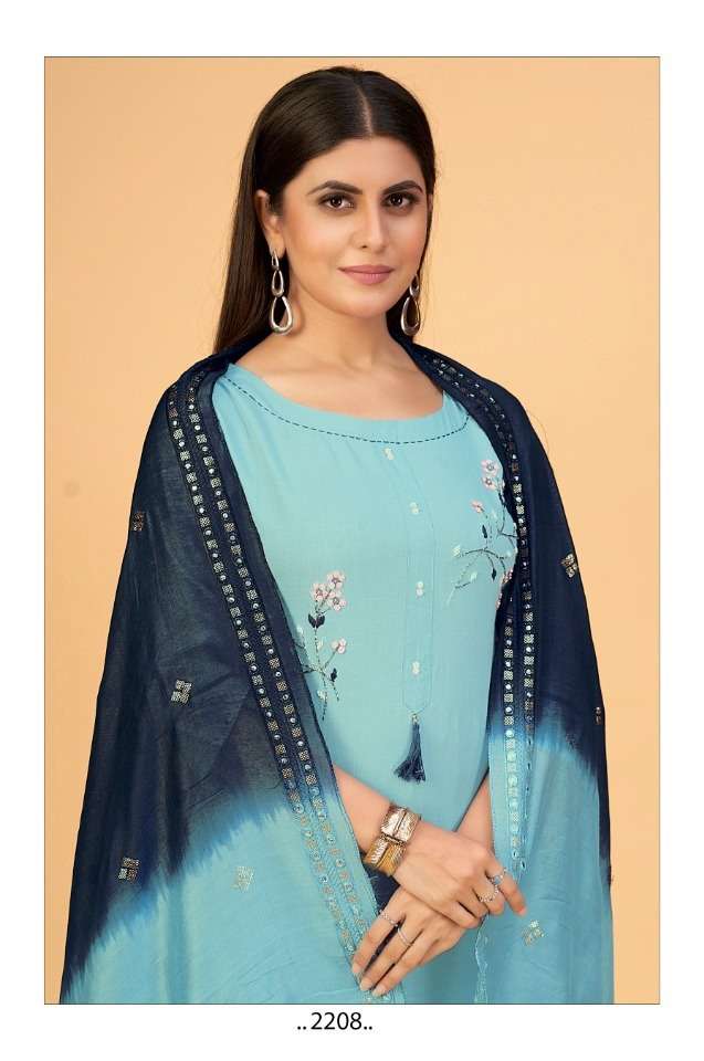 SAI DRESSES PRESENT D.NO 2208 READY TO WEAR COMBO DRESS IN WHOLESALE RATE IN SURAT