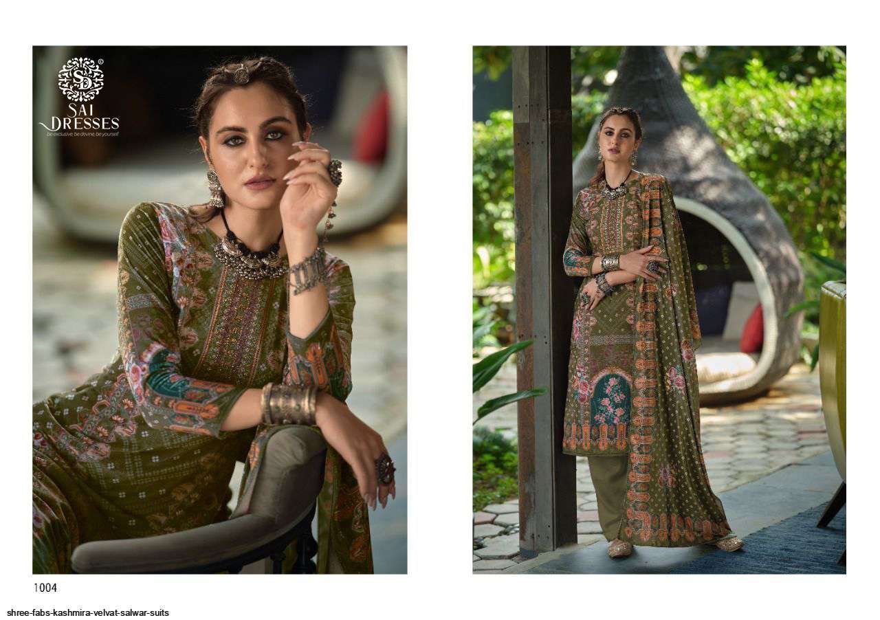 SAI DRESSES PRESENT KASHMIRA WINTER SPECIAL VELVET SALWAR SUITS IN WHOLESALE RATE IN SURAT