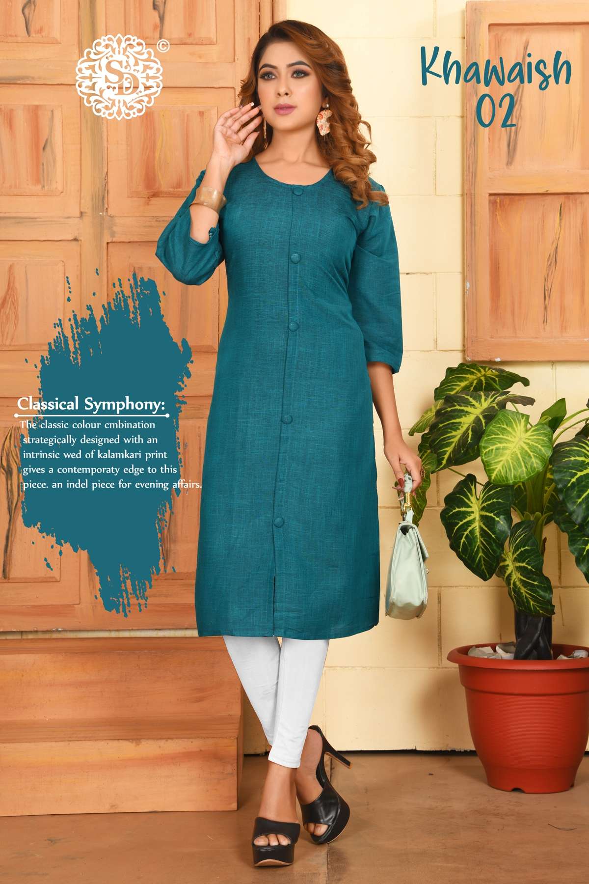 SAI DRESSES PRESENT KHAWAISH SIMPLE DAILY WEAR REYON KURTIS IN WHOLESALE RATE IN SURAT 