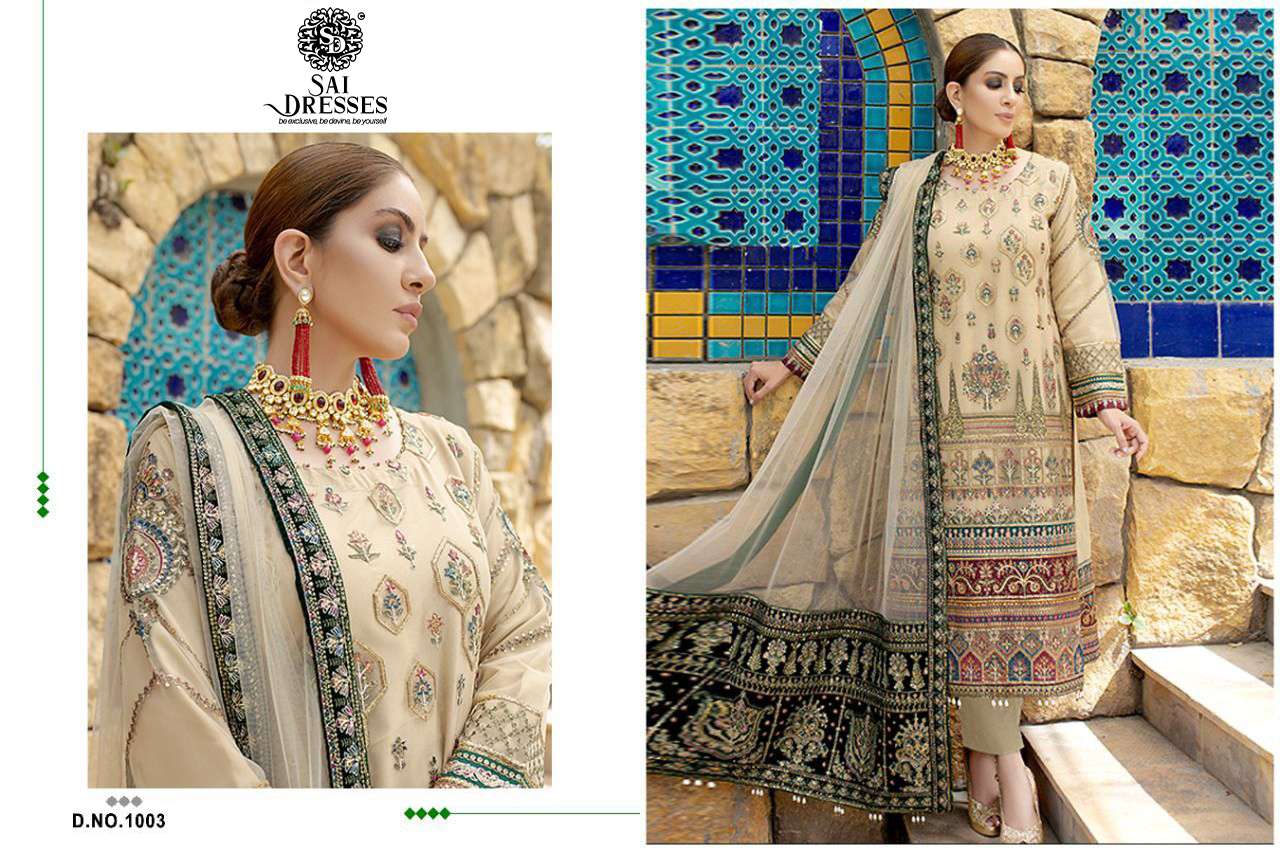 SAI DRESSES PRESENT MAHNUR VOL 6 SEMI STITCHED PAKISTANI DESIGNER SUITS IN WHOLESALE RATE IN SURAT