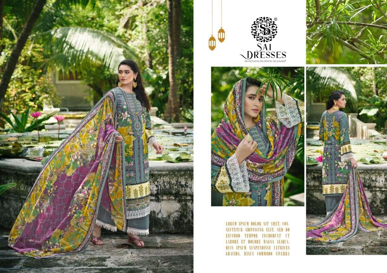 SAI DRESSES PRESENT MEHNOOR COTTON FANCY PAKISTANI SALWAR SUITS IN WHOLESALE RATE IN SURAT 