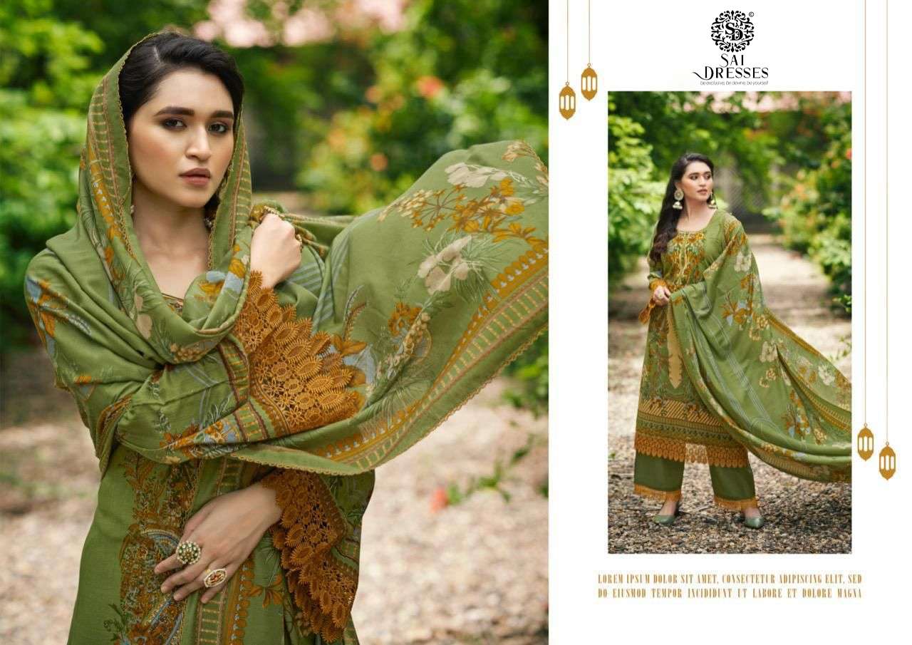 SAI DRESSES PRESENT MEHNOOR COTTON FANCY PAKISTANI SALWAR SUITS IN WHOLESALE RATE IN SURAT 