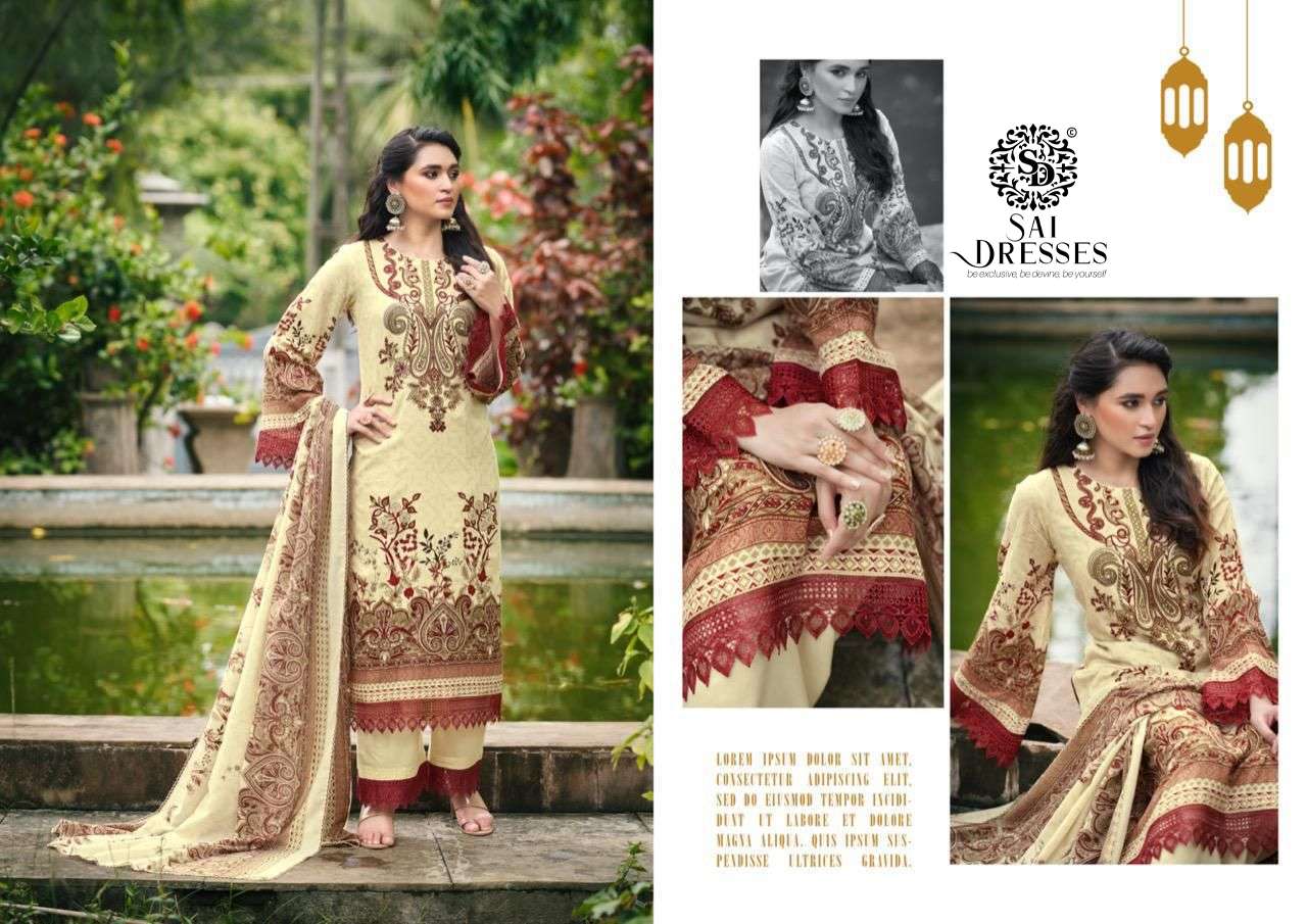 SAI DRESSES PRESENT MEHNOOR COTTON FANCY PAKISTANI SALWAR SUITS IN WHOLESALE RATE IN SURAT 