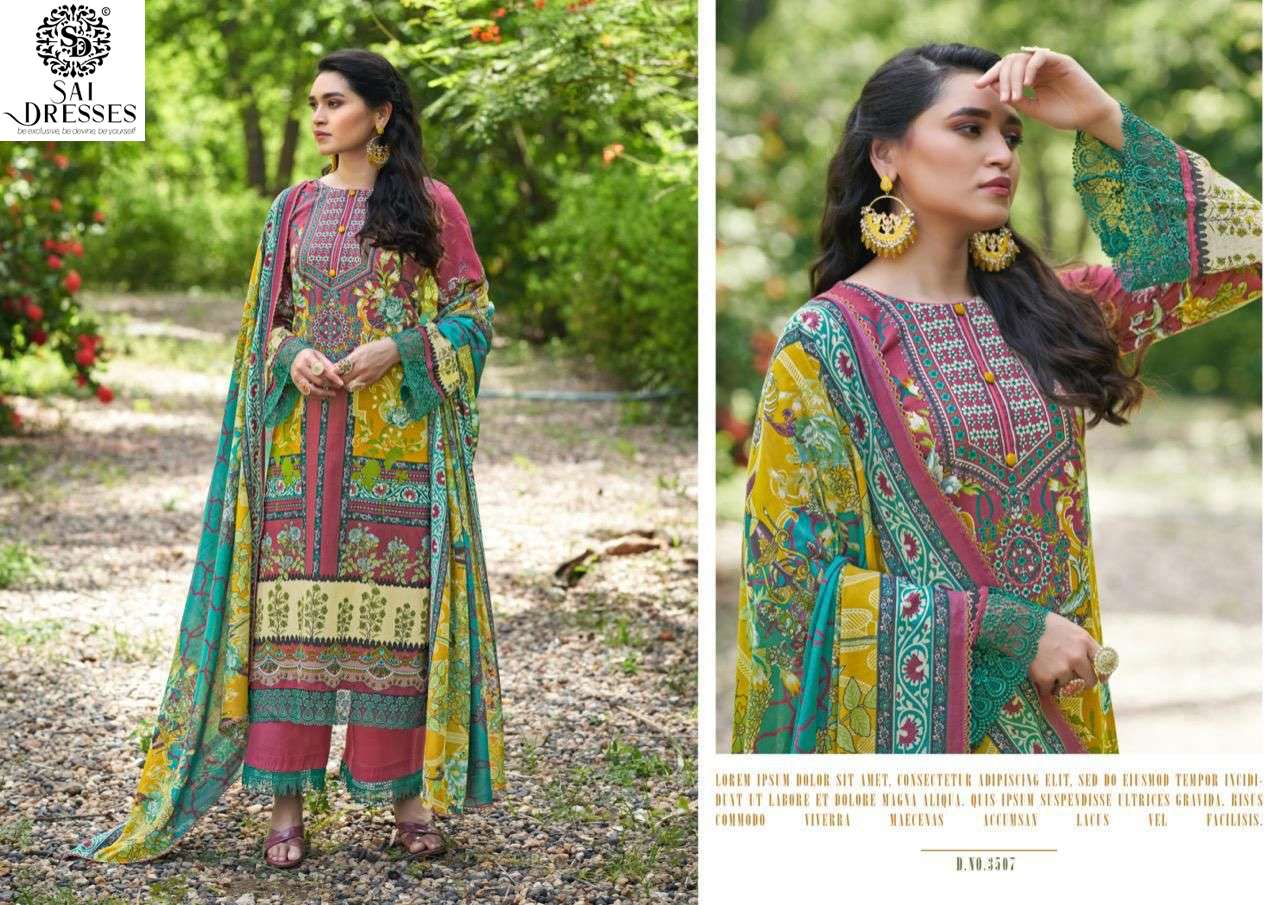SAI DRESSES PRESENT MEHNOOR COTTON FANCY PAKISTANI SALWAR SUITS IN WHOLESALE RATE IN SURAT 
