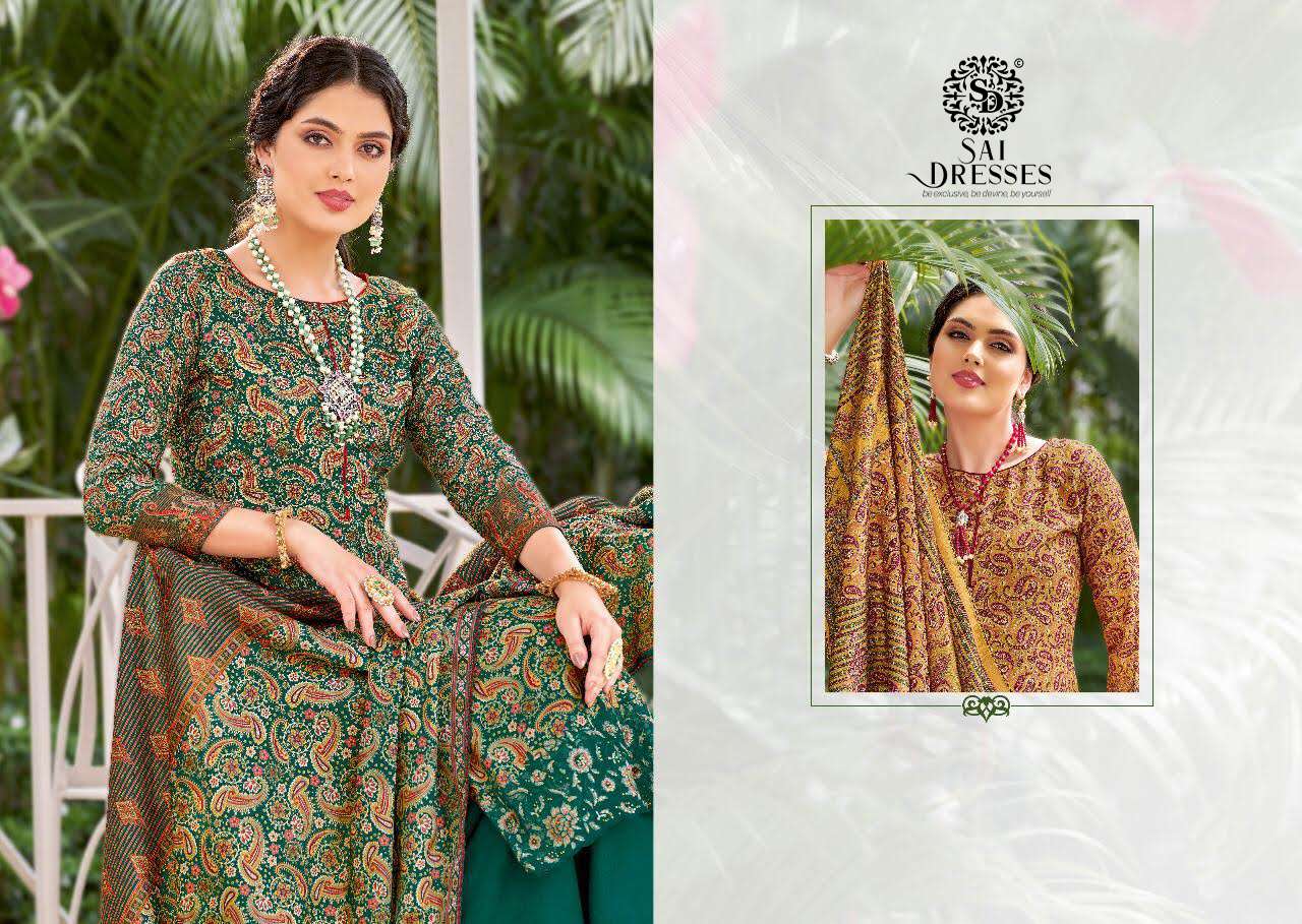 SAI DRESSES PRESENT MOLLY PURE PASHMINA DIGITAL PRINTED SALWAR SUITS IN WHOLESALE RATE IN SURAT 