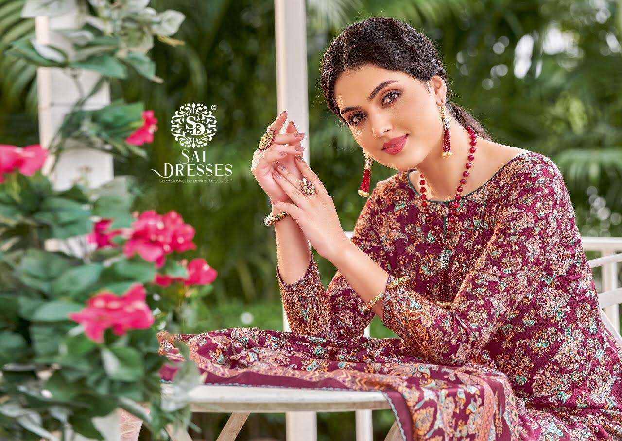 SAI DRESSES PRESENT MOLLY PURE PASHMINA DIGITAL PRINTED SALWAR SUITS IN WHOLESALE RATE IN SURAT 
